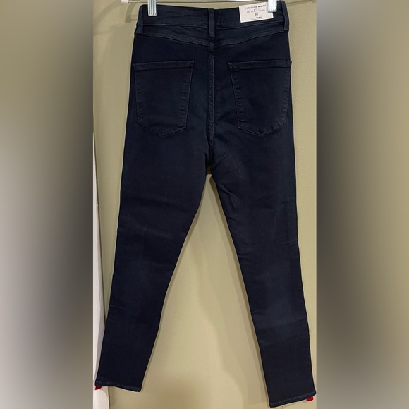 Zara Red Navy Tuxedo Style SCULPTED HIGH RISE TRF SKINNY JEANS New Size 6. - Picture 4 of 7
